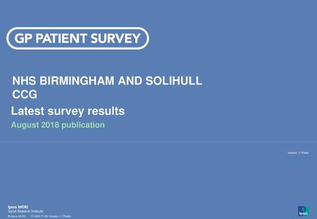 NHS BIRMINGHAM AND SOLIHULL CCG