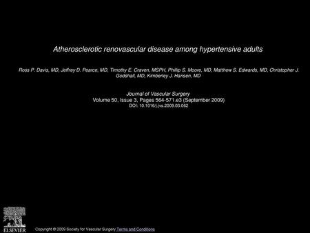 Atherosclerotic renovascular disease among hypertensive adults