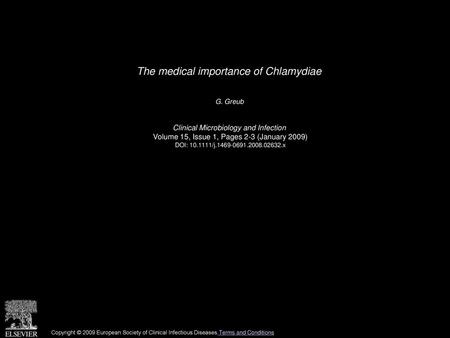 The medical importance of Chlamydiae