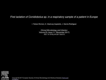 First isolation of Conidiobolus sp