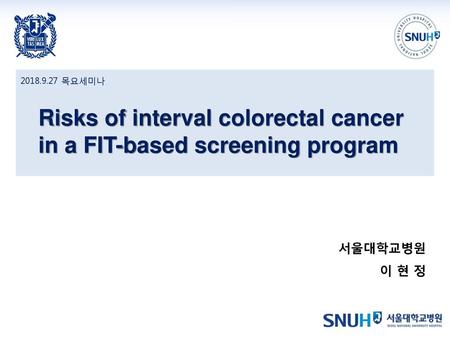 Risks of interval colorectal cancer in a FIT-based screening program