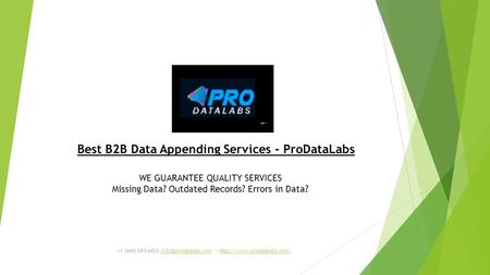 Best B2B Data Appending Services - ProDataLabs +1 (669) |