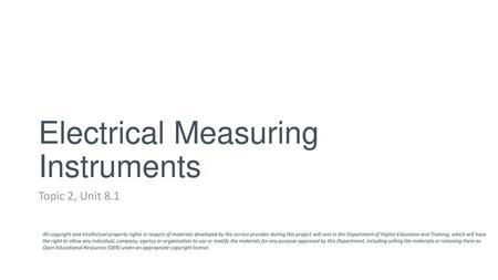 Electrical Measuring Instruments