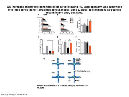 WD increases anxiety-like behaviors in the EPM following PS