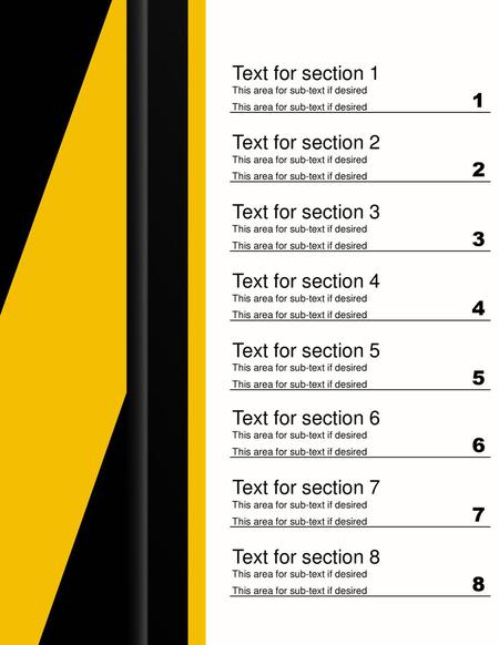 Text for section 1 1 Text for section 2 2 Text for section 3 3