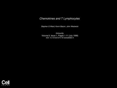 Chemokines and T Lymphocytes