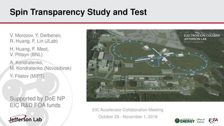 Spin Transparency Study and Test