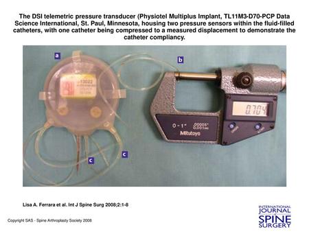 The DSI telemetric pressure transducer (Physiotel Multiplus Implant, TL11M3-D70-PCP Data Science International, St. Paul, Minnesota, housing two pressure.