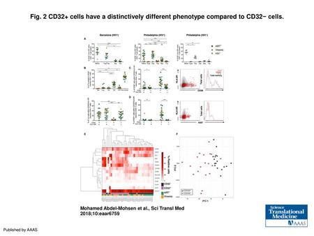 Fig. 2 CD32+ cells have a distinctively different phenotype compared to CD32− cells. CD32+ cells have a distinctively different phenotype compared to CD32−