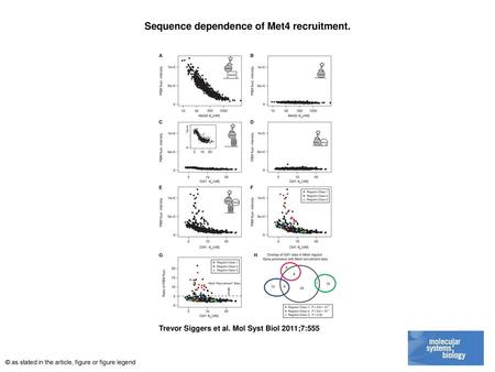 Sequence dependence of Met4 recruitment.