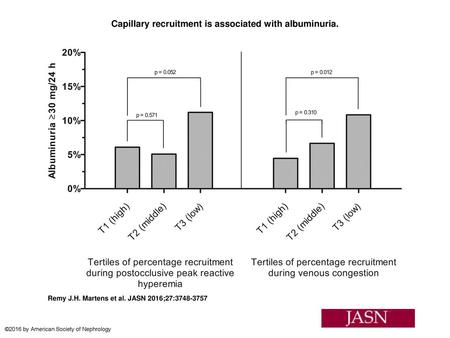 Capillary recruitment is associated with albuminuria.