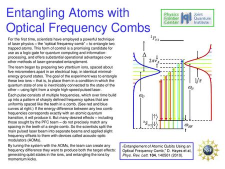 Entangling Atoms with Optical Frequency Combs