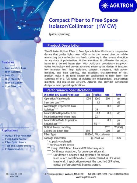 Performance Specifications