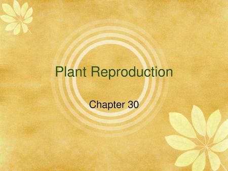 Plant Reproduction Chapter 30.