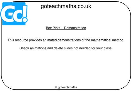 Box Plots – Demonstration