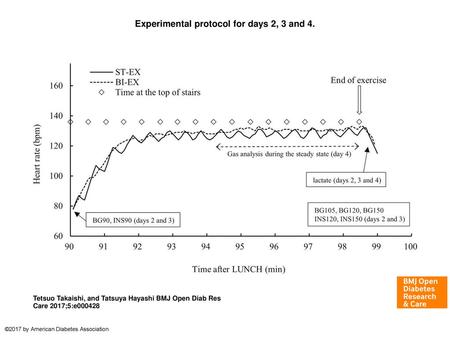 Experimental protocol for days 2, 3 and 4.