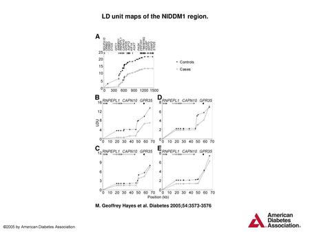 LD unit maps of the NIDDM1 region.