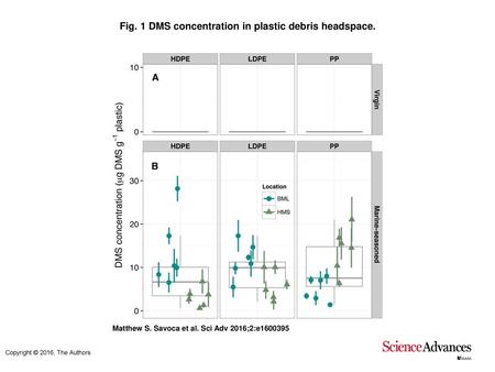 Fig. 1 DMS concentration in plastic debris headspace.