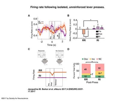 Firing rate following isolated, unreinforced lever presses.