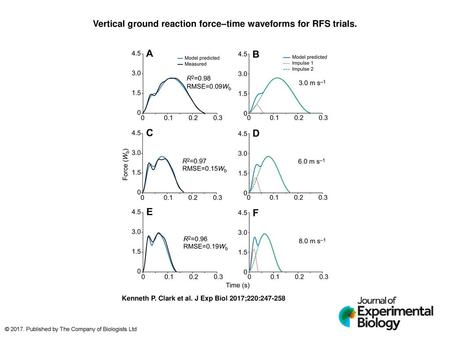 Vertical ground reaction force–time waveforms for RFS trials.