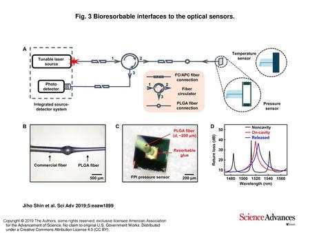 Fig. 3 Bioresorbable interfaces to the optical sensors.