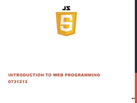 Introduction to Web programming