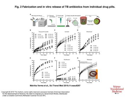 Fig. 2 Fabrication and in vitro release of TB antibiotics from individual drug pills. Fabrication and in vitro release of TB antibiotics from individual.