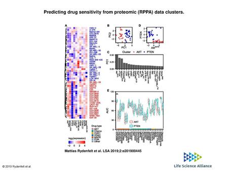 Predicting drug sensitivity from proteomic (RPPA) data clusters.